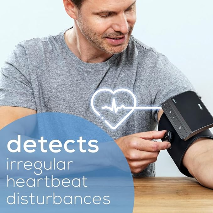Beurer BM81 easyLock Automatic Upper Arm Blood Pressure Monitor, Smart Cuff Without Cables for Fast Measurement, Data Transfer to Apple Health and co, Bluetooth, 240 Memory Sets