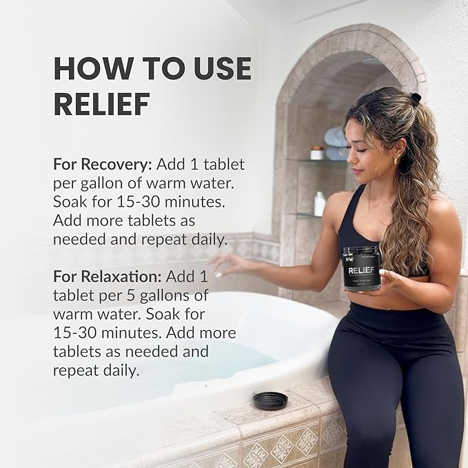 DRINK HRW Hydrogen Bath Bomb Tablets: Muscle Relief & Recovery, Magnesium Soak for Relaxation, Natural Pain Relief, Therapeutic Bath Bombs Post Workout (180 Count)