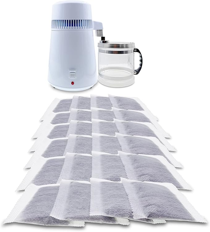 Xcivi Replacement Activated Charcoal Distiller Filters Compatible with Megahome and Other Countertop Water Distiller (24)