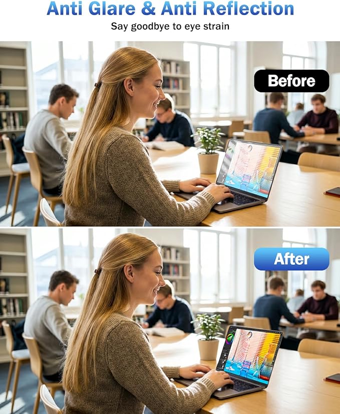 F FORITO 2-Pack Anti Blue Light Matte Screen Protector Compatible with 2026 MacBook Neo 13 inch with A18 Pro Chip - Eye Protection Blue Light Blocking & Anti Glare Laptop Screen Protector