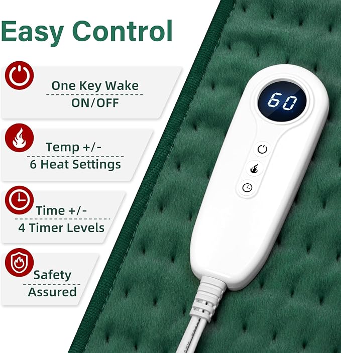 XXXL Heating Pad for Back Pain Relief & Period Cramps, Extra Large Elecctric Heating Pads for Women Legs Knee Feet Neck & Shoulders, 17”x33” Oversized Heat Pad with Timer, Gifts for Women Mom Men Dad
