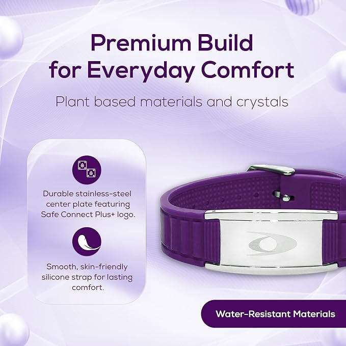 EMF BodyBand Plus+ Bracelet - Holistic Wellness Harmonizer Wristband for Men and Women (Purple)
