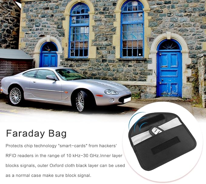 ONEVER Signal Blocking Bag, GPS RFID Faraday Bags for Phones Faraday Bag Pouch Shield Cage Wallet Phone Case for Cell Phone Privacy Protection Car Key FOB, Anti-Tracking Anti-Spying (1 Pack)