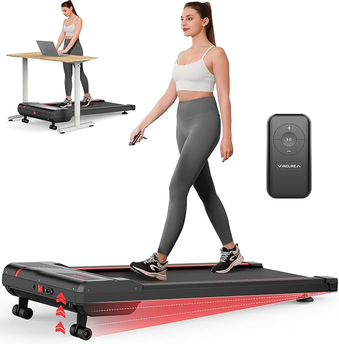 THERUN Walking Pad Treadmill with 10% Incline, Walking Pad for Home and Office, 2.5 HP, Under Desk Walking Pad with Remote Control and LED Display