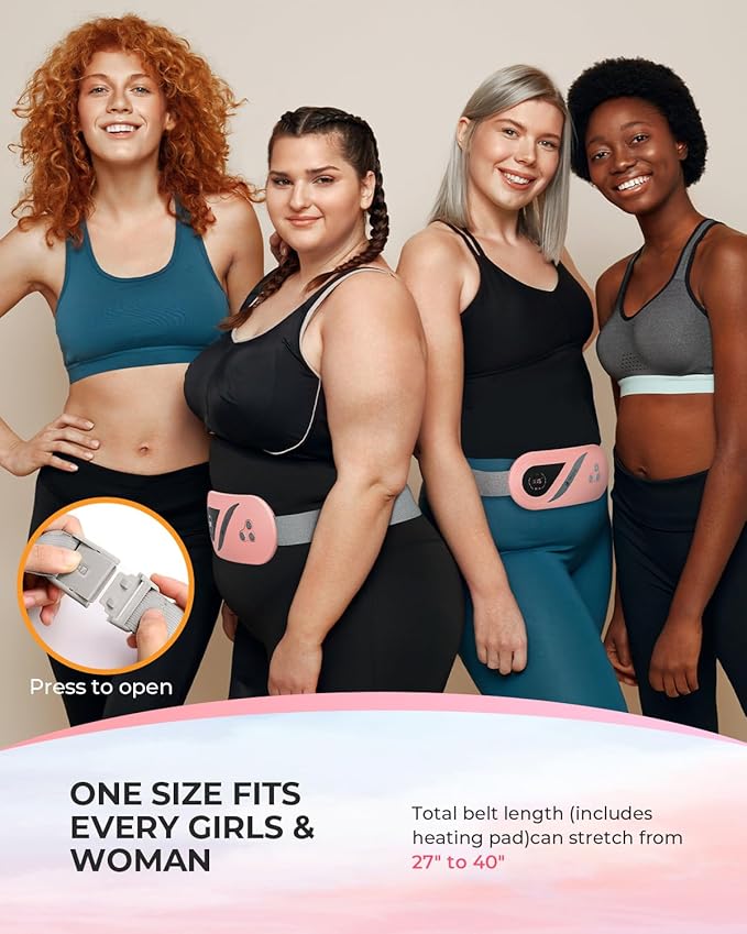 2026 Upgraded Heating Pad for Period Cramps, FSA Eligible Fast Heating Pad with 2X Larger Heating Areas, CooCoCo Cordless Waist Belt for Menstrual Cramp Relief