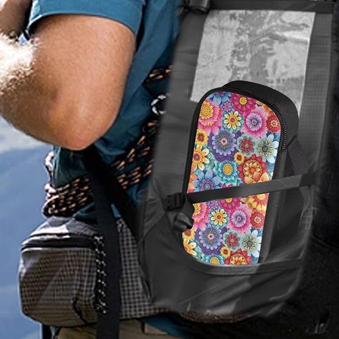 Boho Mandala Flower Insulin Cooler Travel Case Large Capacity Diabetic Medication Cooling Bag with Pockets for Insulin Pens While Traveling and Other Diabetic Supplies