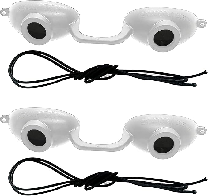 Super Sunnies Flex UV Eye Protection, FDA Compliant Tanning Bed Goggles, Red Light Therapy Glasses, 2 Pack