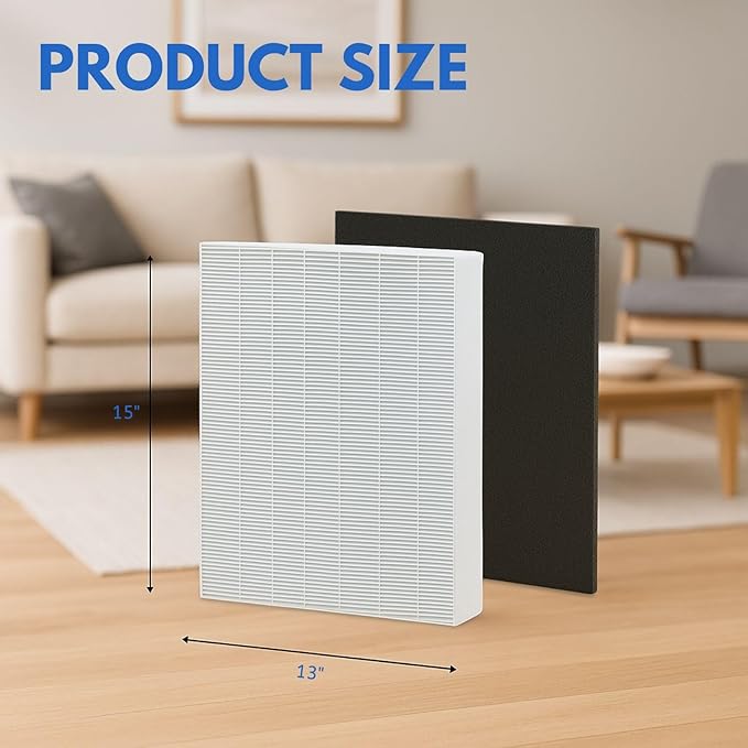 Nispira AP-1512HH Replacement Filter Compatible with Coway Airmega 200M Air Purifier AP-1518R Mighty Air (3) True HEPA (6) Activated Carbon Pre Filters
