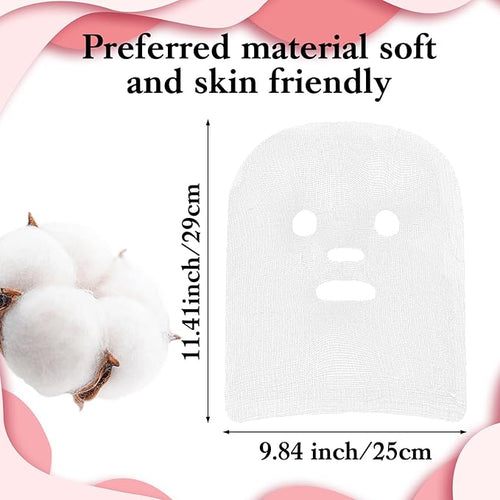 100 Pieces Pre-Cut Gauze Face Masks, Cotton Face Gauze for High Frequency Gauze Pad Soft Facial Gauze Face Pads for Women Beauty Salon SPA Skin Care DIY Mesh Face Care (White)