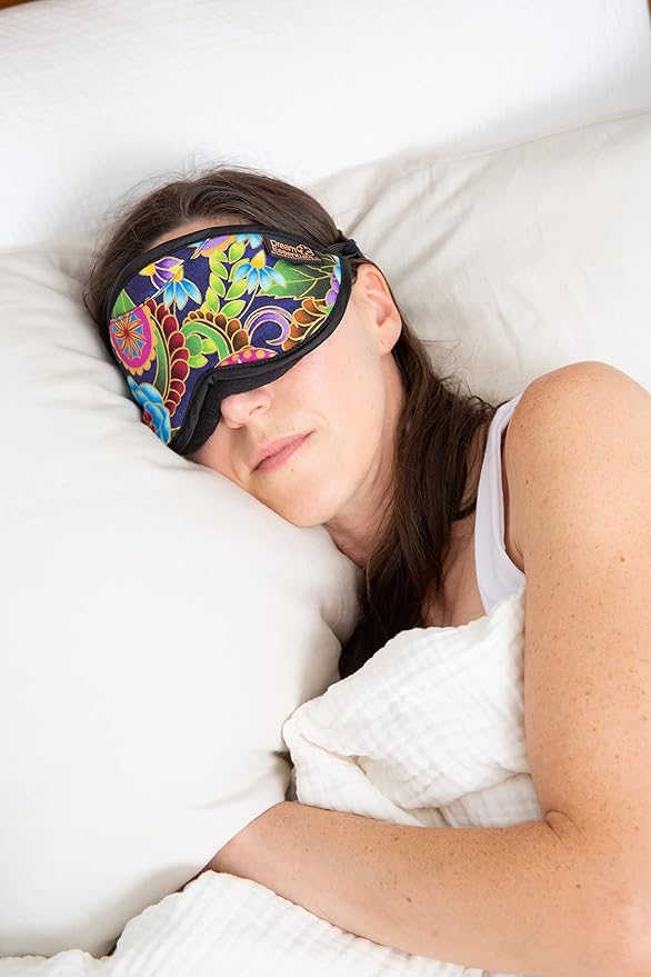 Dream Essentials Dream Essence Aromatherapy Sleep Mask, Handmade in The USA, Comes with Removable Organic French Lavender Sachet (Midnight Black)
