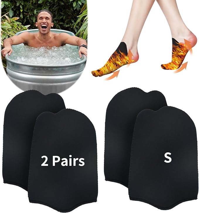 2 Pairs Ice Bath Toe Socks, Cold Plunge Toe Covers, Ice Bath Toe Booties Cold Plunge Toe Booties, Cold Plunge Tub Accessories, Reusable Neoprene Toe Warmers for Cold Plunge at Home