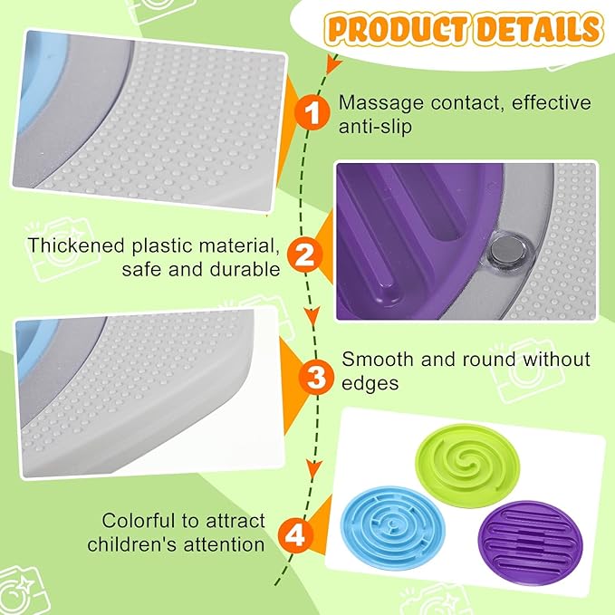 Balance Board with Maze for Kids, 20 Inch Labyrinth Wobble Board with 2 Balls & 3 Replacement Labyrinth Disks Plastic Rocking Seesaw Sensory Training for Boys Girls Indoor Outdoor