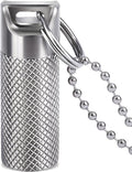 Opret Titanium Pill Container with Keychain & Necklace, Waterproof Pill Case for Emergency Aspirin & Nitroglycerin, Mini Pill Holder for Travel Purse Pocket EDC Accessory