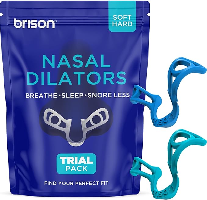 Brison Nasal Dilators for Breathing and Sleeping - 2 Pack Anti Snoring Nose Vents Opener for Better Breathing Sleeping and Activity Improves Airflow - 2pcs Soft-Hard