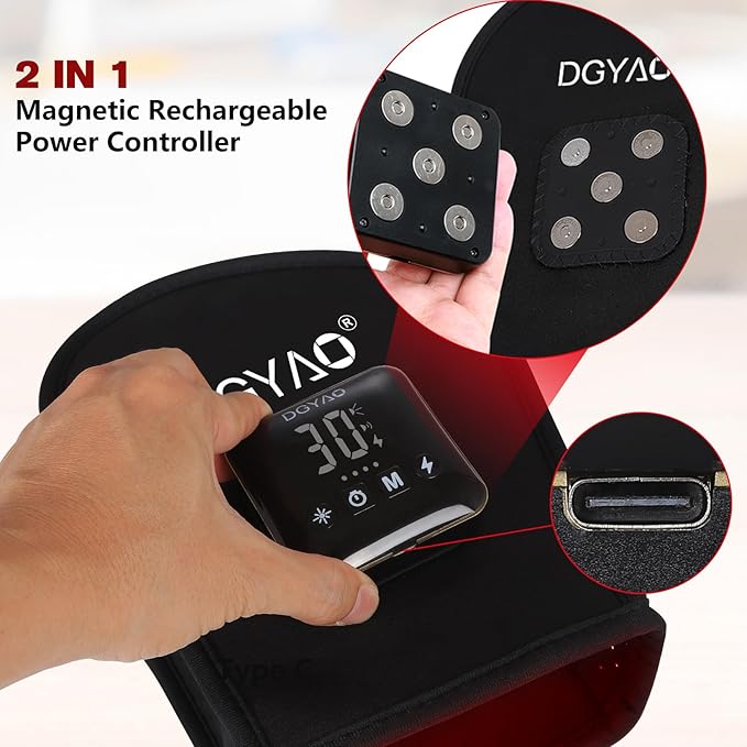 Cordless Red Light Therapy for Hand, Near Infrared Light Therapy Device Pulsing for Body Hand Wrist Fingers Joint Pain Relief Muscle Relax, Portable for Home Office Business Trip Use