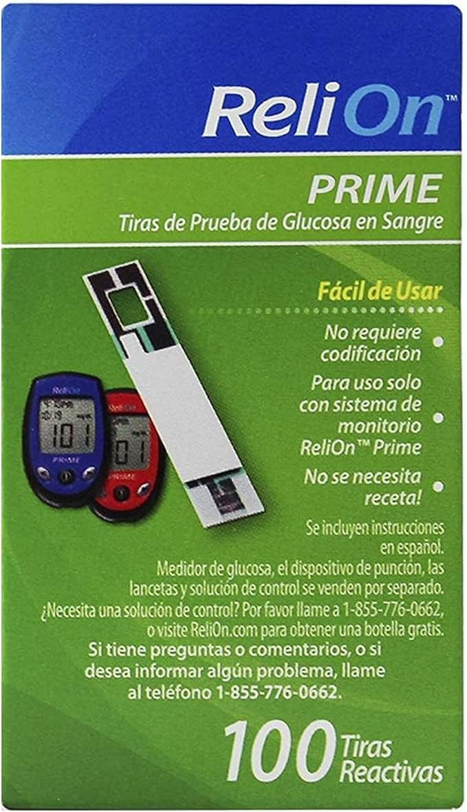 Prime 100 Count Test Strips, No Coding Required - Accurate Monitoring - Care - for Use with Prime Meters