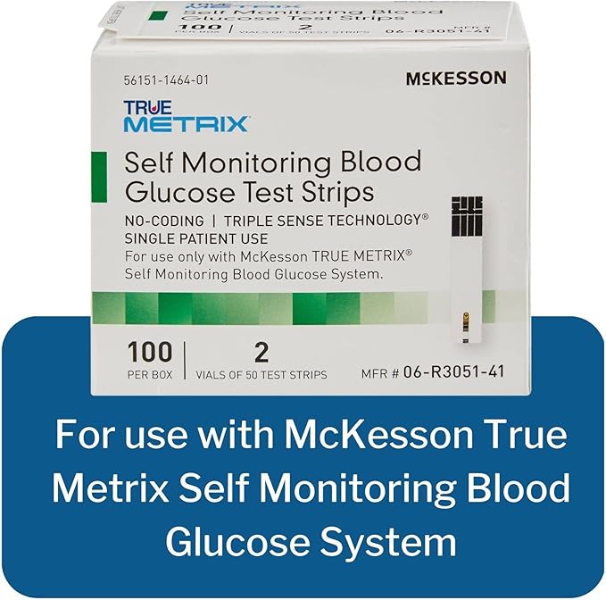 McKesson True METRIX Blood Glucose Test Strips for Diabetes [400 Strips] Self-Monitoring System