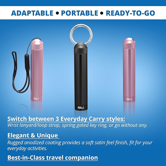 Regular Size 4” Storage Tube, Odor Locking Smell Proof, Waterproof Container, Medication Pills Supplements etc… Holds up to 85mm Length, Outdoor EDC Metal Holder, Pocket Travel - Rose Gold