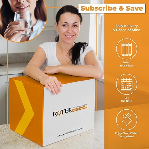 Rotek Water Systems Reverse Osmosis Water Filtration System, Under Sink 6-Stage ION RO Water Filter System, No Pump, Contains Leak Stop Valve, 100 GPD, Deioniization