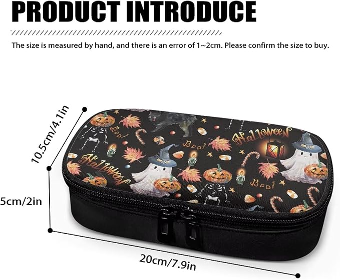 Halloween Ghost Pumpkin Diabetic Supplies Travel Case Glucose Meter Portable Storage Bag Insulin Pen and Medication Carrying Case for Test Strips, Lancets, Syringe, Needles