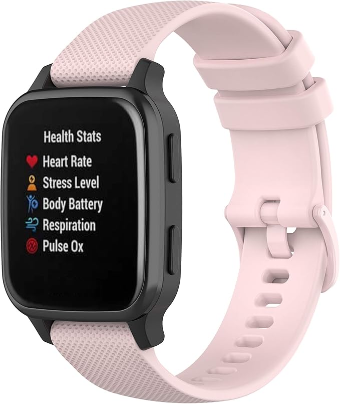 Compatible with Garmin Venu Sq Bands for Women Men, 20mm Quick Release Silicone Replacement Band Wristbands Straps Bracelet Fit for Garmin Vivoactive 3 Music, Forerunner 245 645 (Pink)