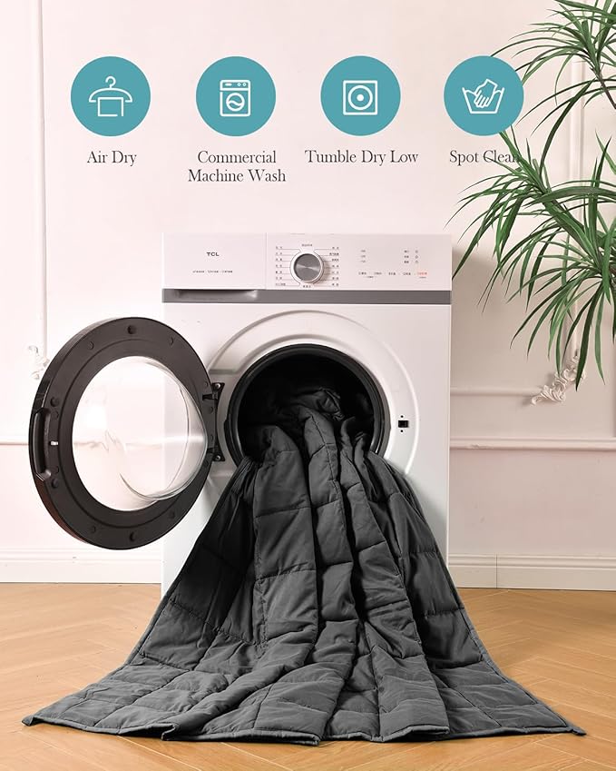 Topblan Weighted Blanket Twin Size, Breathable Ultra Soft 15lbs Weighted Blanket for Adults,Bed Sofa,Warm Heavy Blanket Machine Washable,48 x 72 inches, Black