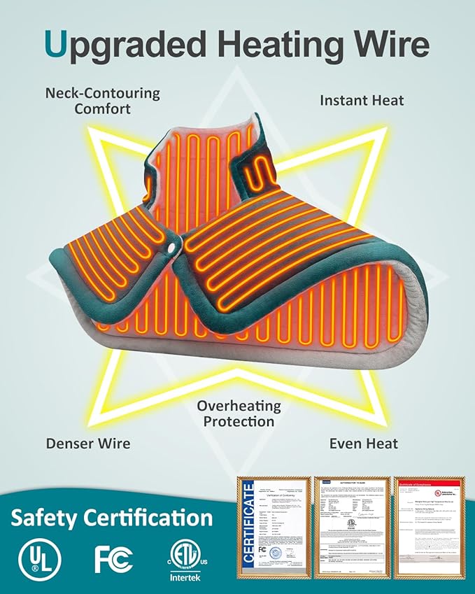 Weighted Heating Pad for Neck Shoulders Back, Upgraded PTC+NTC Even Heating, Versatile Electric Heated Neck Wrap for Full-Body Relax, Birthday Gifts for Women Men, Mothers Day Gifts for Mom Wife
