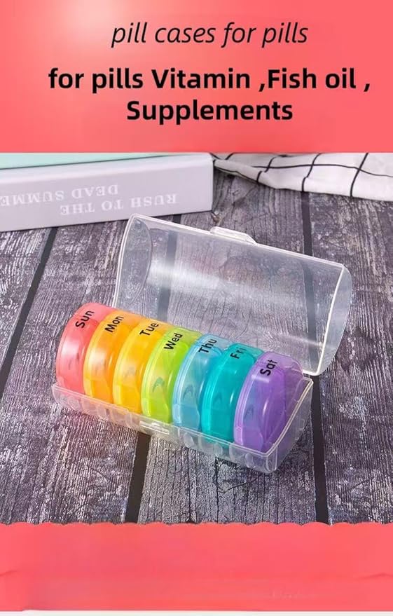 Weekly Pill Organizer 7 Day AM PM, Large 2 Times a Day Vitamin Box with Extra Large Compartments, Leak Proof Portable Travel Pill Case for Pills & Supplements