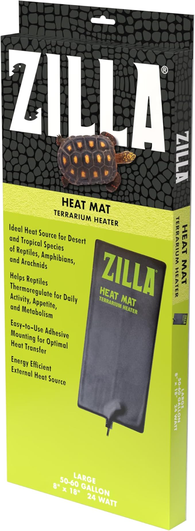 Zilla Terrarium Heat Mats Black Large, 50-60 Gallon, 24 Watt