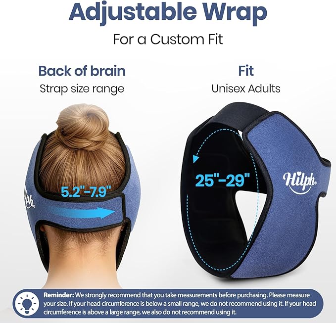 Hilph 3D Wisdom Teeth Ice Pack Wrap, 1 Hours Long-Lasting Ice Pack for Jaw, Cheek & TMJ with Ice Grid Gel Design, Flexible Gel Face Ice Wrap for Pain Relief After Oral Surgery, Wisdom Teeth Removal
