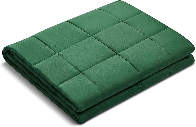 RelaxBlanket Weighted Blanket | 60''x80'',20lbs | for Individual Between 190-240 lbs | Premium Cotton Material with Glass Beads | Dark Green