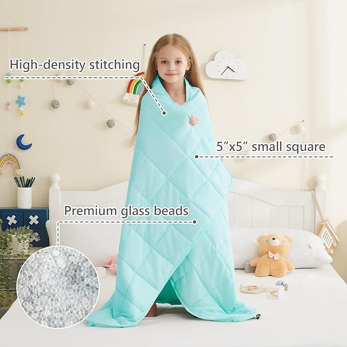 L'AGRATY Weighted Blanket - 36"x48" 5lbs Microfiber Material with Glass Beads Small Blanket for All-Season Summer Fall Winter Soft Thick
