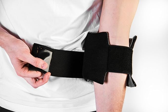 Cryopak Cold and Hot Therapy Wrap, Black, Latex-Free, Non-Toxic, for Back, Abdomen, Hip, Sports Injury Prevention, Recovery (Small). kit Includes Flexible Gel Compress, Sleeve and Strap.