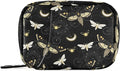 Travel Pill Organizer Bag Weekly Pill Organizer Case Death Moth Butterfly Portable Small Daily Pill Boxes for Vitamin Fish Oils Supplement Holder with Zipper Compact Size