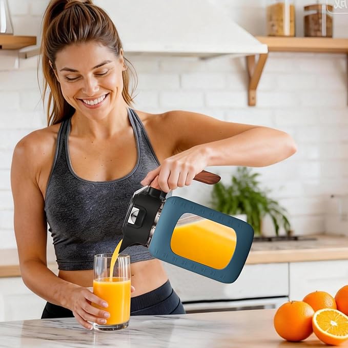 64 oz Glass Pitcher with Lid and Handle, Glass Carafe/Jug for Hot/Cold Water, Large Iced Tea Pitcher for Coffee, Juice and Homemade Beverage