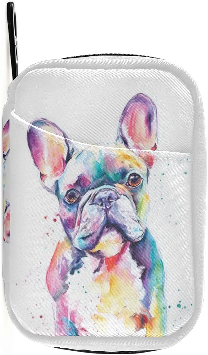 Plaaee Weekly Pill Organizer 7 Day French Bulldog Dog Portable Pill Box Case Medicine Organizer Pill Container with Zipper for Travel Family Business Camping