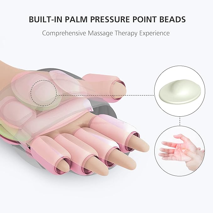 COMFIER Wireless Hand Massager with Heat -3 Levels Compression & Heating,Rechargeable Hand Massager Machine for Carpal Tunnel,Ideal Gifts for Women (Black)