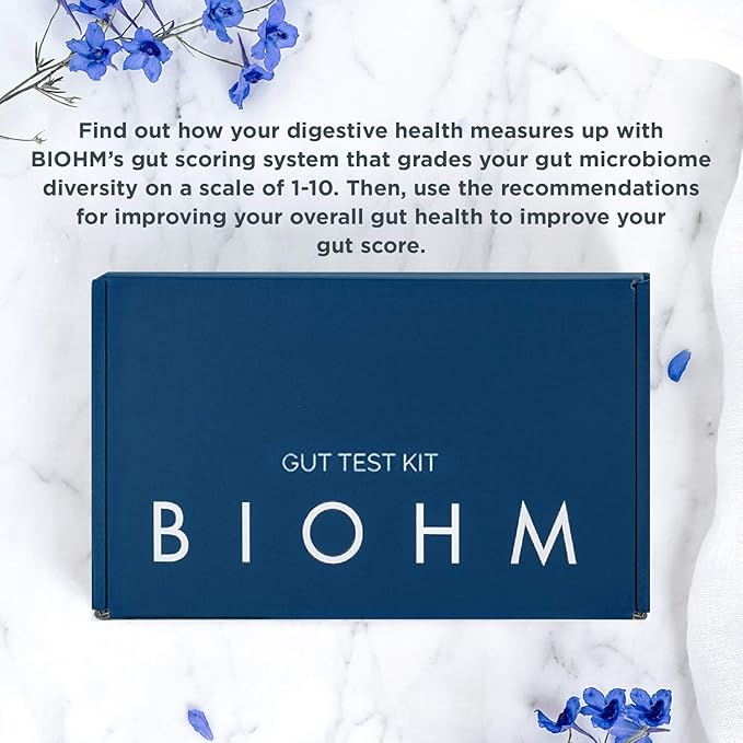 BIOHM Gut Health Test Kit for Microbiome and Digestive Health Analysis, Home Test Kit with Gut Score, Easy-to-Read Results and Actionable Recommendations