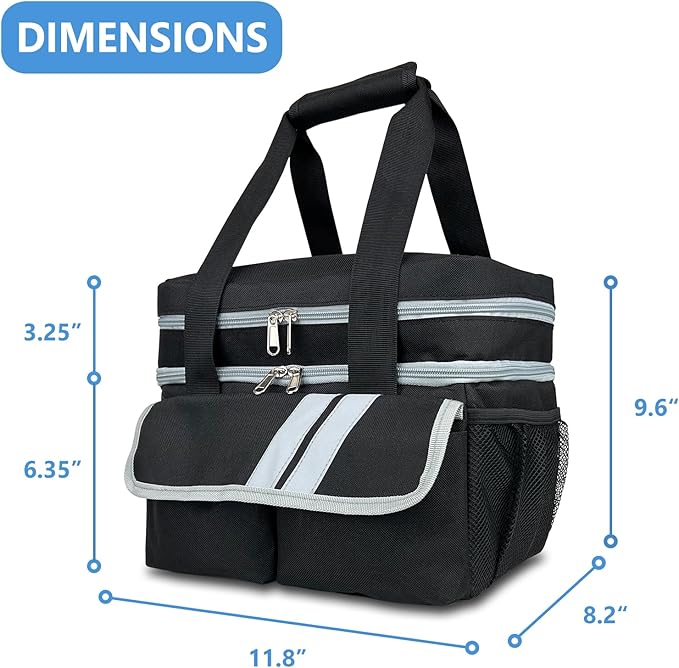 Double Layers Medicine Organizer Storage Bag with Dividers | Pill Bottle Organizer Bag | First Aid Bag | Medication Organizer Bag | Medical Bag for Medical Supplies & Equipment