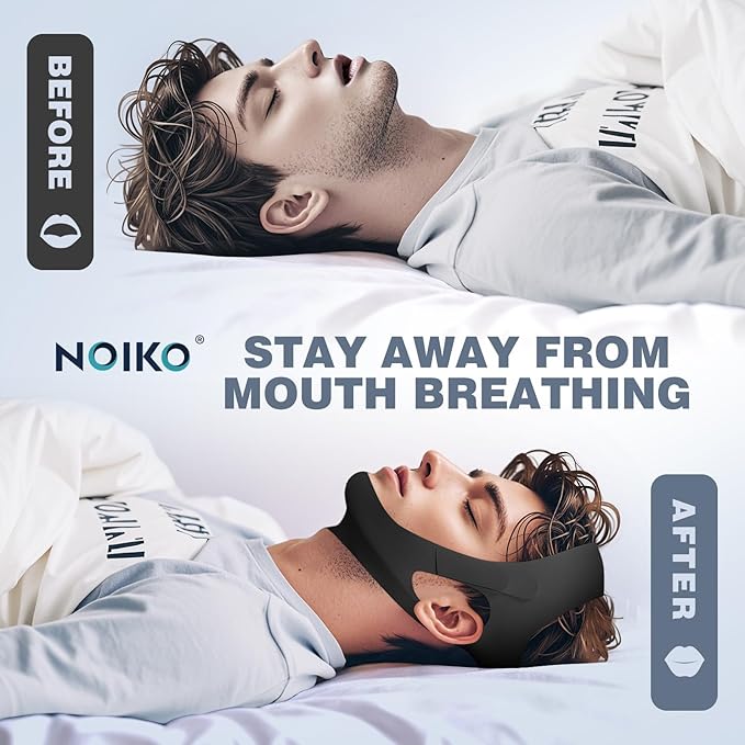 NOIKO Anti Snoring Chin Strap Adjustable, Effective Anti Snoring Device, Snore Stopper Breathable and Durable for Adult