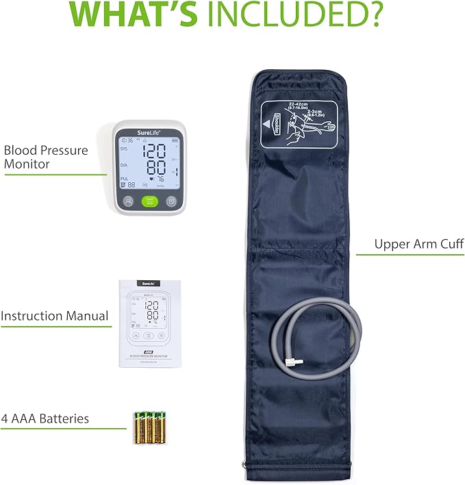 SureLife Arm Blood Pressure Monitor with Universal Size Arm Cuff
