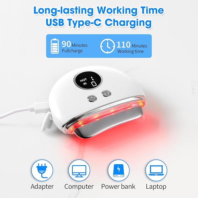 Electric Fascia Blaster & Muscle Scraper Tool with Heating and Vibration - for Deep Tissue,Myofascial Release,Gua Sha,and Trigger Point Massage for Pain Relief & Recovery