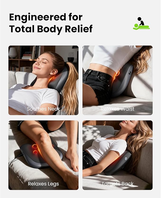BOB AND BRAD Back Massager for Pain Relief Deep FSA Eligible HSA Eligible EZBack Prime Corded Design Shiatsu Neck and Back Massager with Heat for Back,Shoulders,Body Muscle Tissue Gifts for Women Men