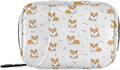 Cute Corgi Dog Pill Organizer Case Yellow Puppy Bone 7 Day Travel Pill Box with Zipper Portable Weekly Vitamin Medicine Supplement Holder Pouch Bag