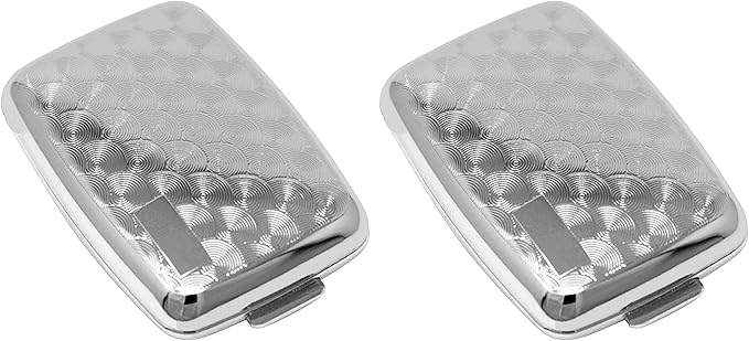 Set of 2 Etched Rectangular Pocket Purse Pill Box & Organizer with Dual Compartments (Swirls - Engravable)