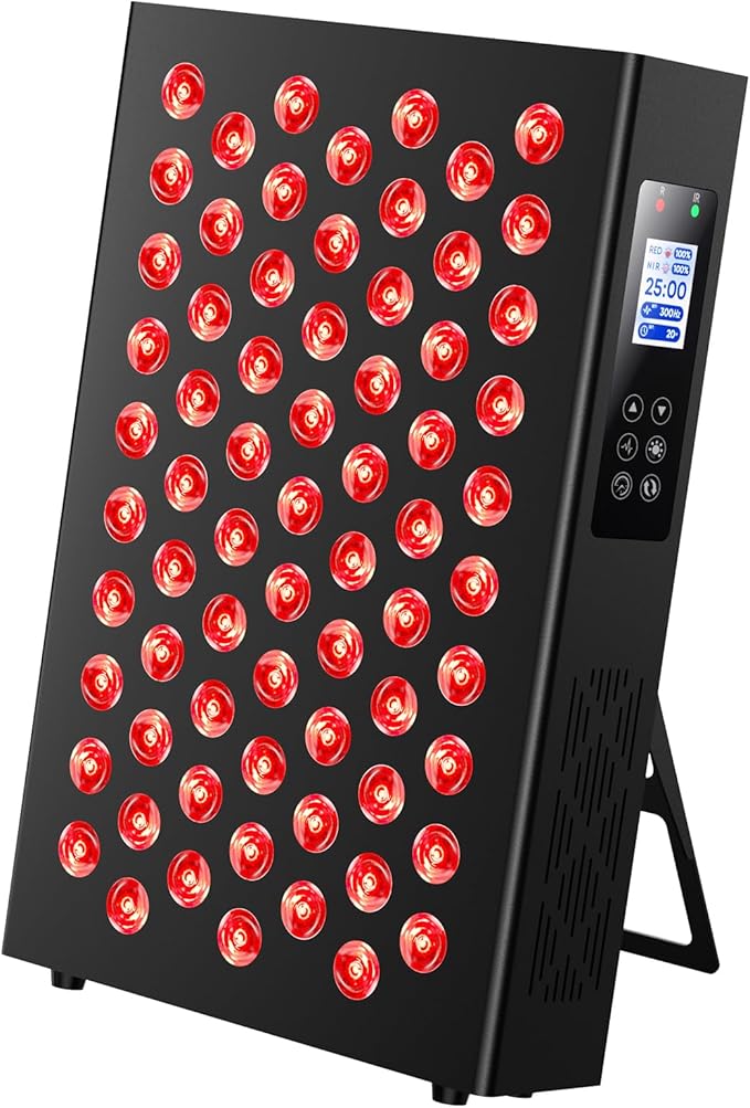 Red Light Therapy Box, 5in1 LED with 630-660-810-830-850, Metal Case, 3 Modes Red Light Panel with Soft Belt, 6 Timing Set - 9 Pulse Modes - 4-Level - Red Light Therapy Panel for Body