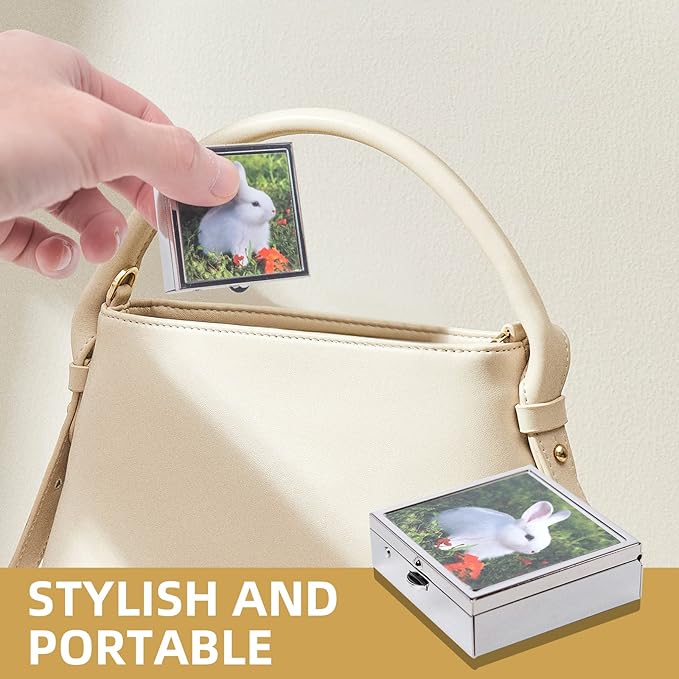 Simple Metal Portable Mini Medicine Box Storage Case (Silver)