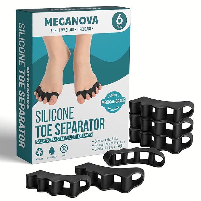 6 pcs Toe Separators for Men and Women – Gel Toe Spacers,toe Spreaders & toeStraighteners, Correct Bunion & Hammer Toes, Foot Alignment Aid, Pain Relief, Regular Size