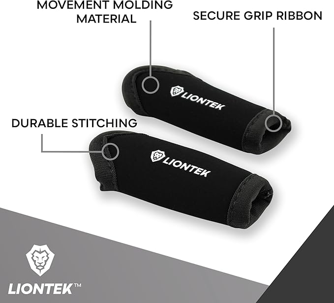LIONTEK Single Finger Sleeve Pair - Sports Compression Finger Sleeve for BJJ, MMA, Basketball, Weight Lifting, and More