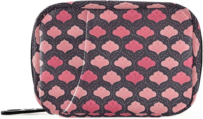 Guilloche Black Peach aid Bag with Detachable Compartments Portable Portable Pill Organizer Pill Organizer